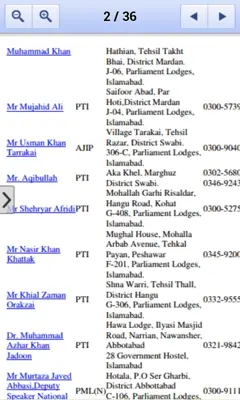 Pak MNA Contact Details android App screenshot 2